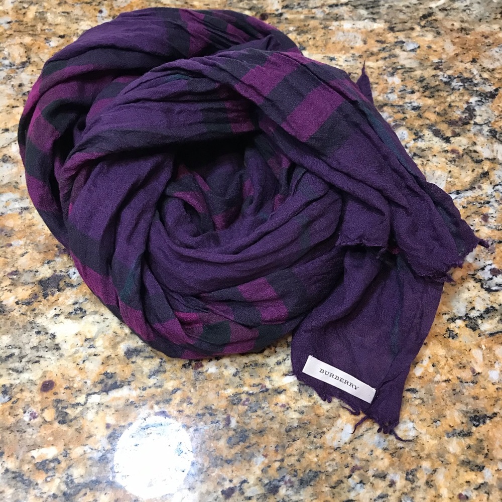 Burberry Purple NovaCheck Scarf